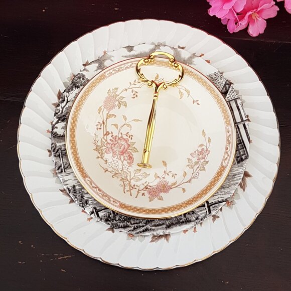 Handmade 3 Tier Cake Stand in Farmhouse Autumn Browns: Dessert Stand Gift - Picture 4 of 11